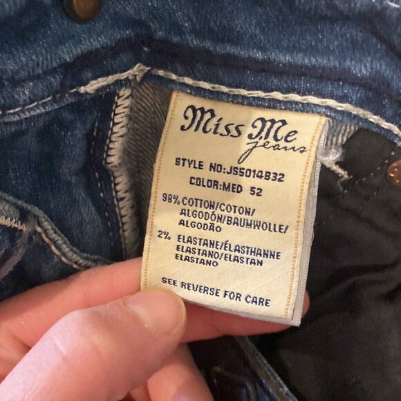 Miss Me Women’s Bootcut Denim Blue Jeans Studded Silver Stitching EUC Sz 30 - Picture 5 of 16